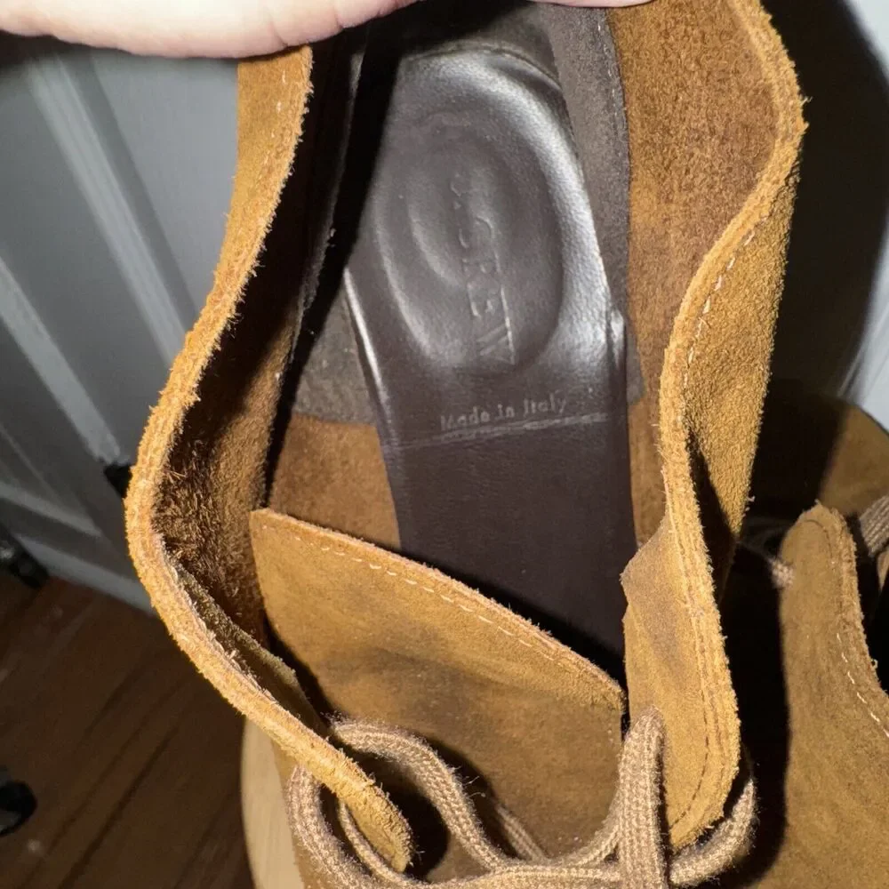 J.Crew‎ Women Ankle Leather Suede Wedges Lace Up Chukka Brown Booties Size 10